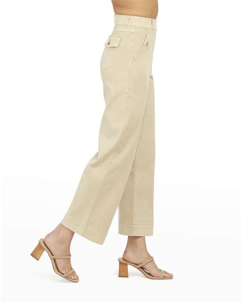 spanx wide leg crop pants|twill wide leg cropped pants.